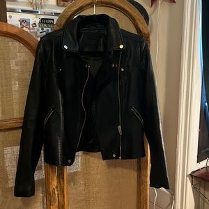 Faux leather moto jacket